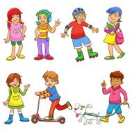 set of happy cartoon kids N2
