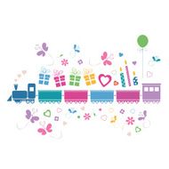 happy birthday train greeting card