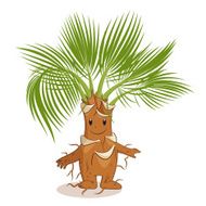 Little Palm Tree Character - Vector Kawaii Illustration for Design