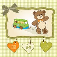 baby shower card with cute teddy bear N93