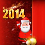 Happy New Year card or background with Santa