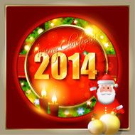 Happy New Year card or background with Santa N2
