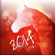 Happy New Year card or background with horse N4