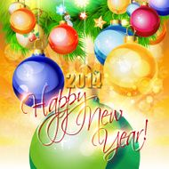 Happy New Year card or background with ribbons N7