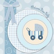 Baby boy announcement card N70