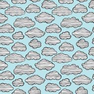 Cute hand drawn stylized seamless cloudy texture N2