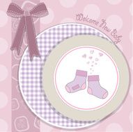 baby girl shower announcement card