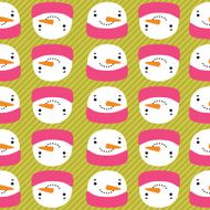 snowman with speech bubble seamless pattern