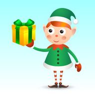 Elf with giftbox