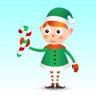 Elf with candy cane