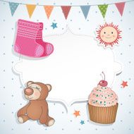 Baby girl shower card N104