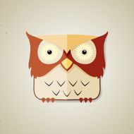Cute little brown and light yellow cartoon owl