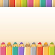 Background with color pencils Vector illustration Place for text