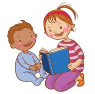 Cute Girl Reading Book Baby