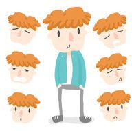 orange hair boy emotion