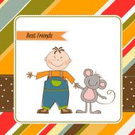 little boy walks with his best friends N12