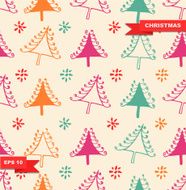 Seamless winter pattern with Christmas trees