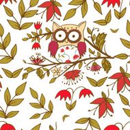 Seamless cute owl