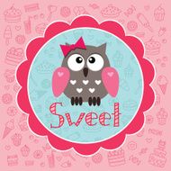 Baby card with owlet