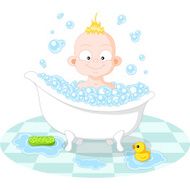 Happy Smiling Boy in the Bath