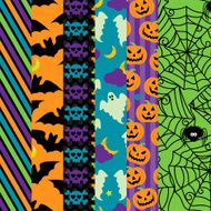 Vector Collection of Halloween Themed Seamless Tileable Backgrounds