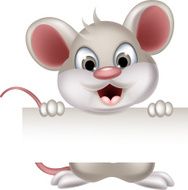 funny mouse cartoon with blank sign N3