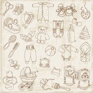 Scrapbook Design Elements - Baby Arrival Set N3