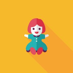girl doll toy flat icon with long shadow eps 10 N64