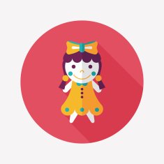 girl doll toy flat icon with long shadow eps 10 N65
