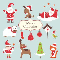 set of christmas icons N16