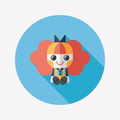 girl doll toy flat icon with long shadow eps 10 N82