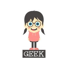 geek girl cartoon N17
