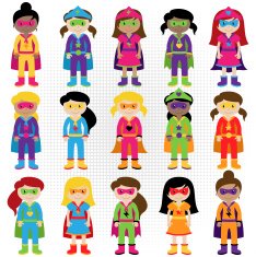 Collection of Diverse Group Superhero Girls N2
