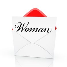 the word woman on a card