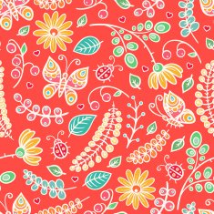 cute colorful flowers and butterflies