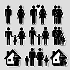 Family life icon set N3