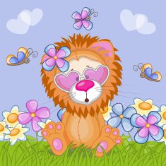 Lion with flowers N4