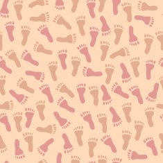 Seamless pattern with colorful footprints