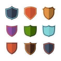 Crests flat design set over white background