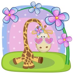 Giraffe with flowers N2