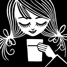 Girl Drinking a Beverage N2