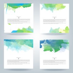 Set of vector watercolor template N37