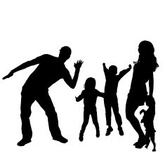 Vector silhouette of a family N126