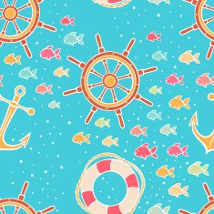 cute seamless marine background - 2