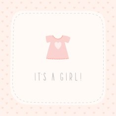 It's a girl greeting card with cute litlle dress