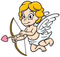 Cute Cupid With Bow And Arrow