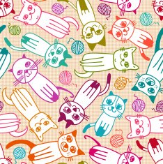 cat skein seamless pattern