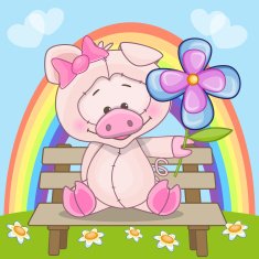 Pig with flower N2