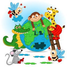 animals puzzle earth