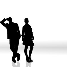 Vector silhouette of couple N33